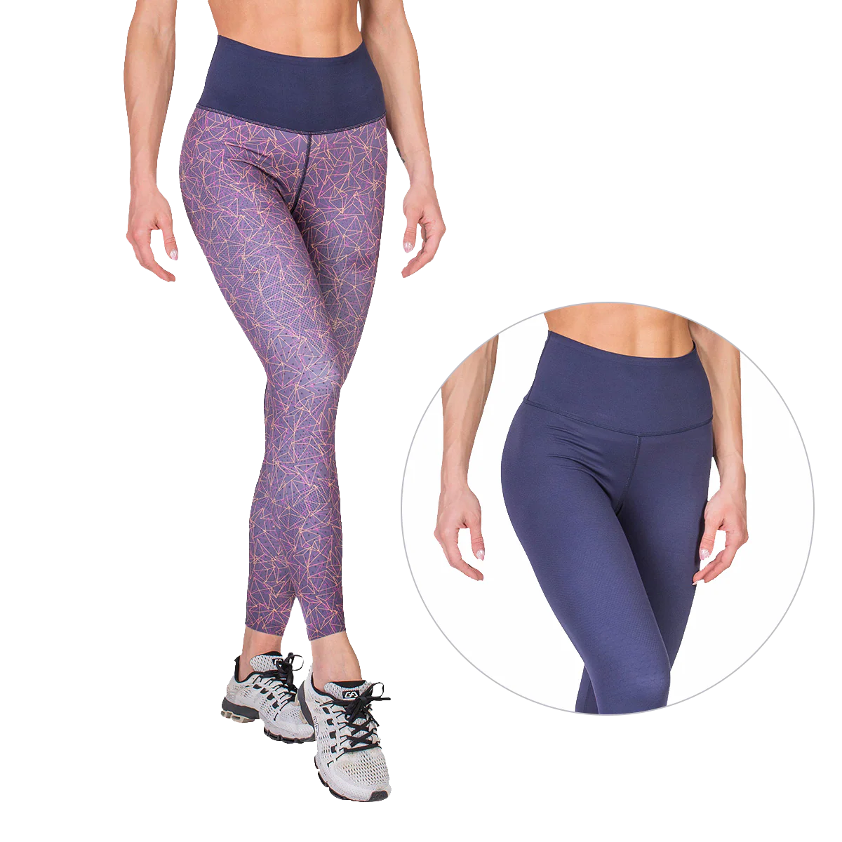 Activewear Quantum Mirac Leggings Geometry Pattern Reversible for Women - Image 9