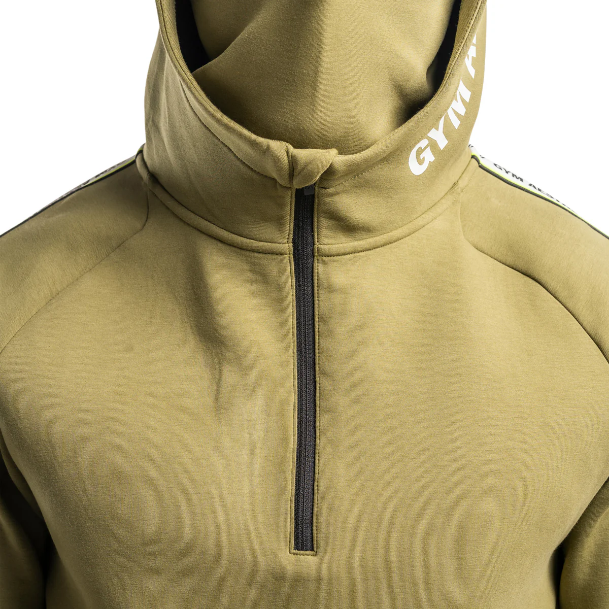 Protection Detachable Mask 1/2 Zip Mock Hoodies for Men - Image 52