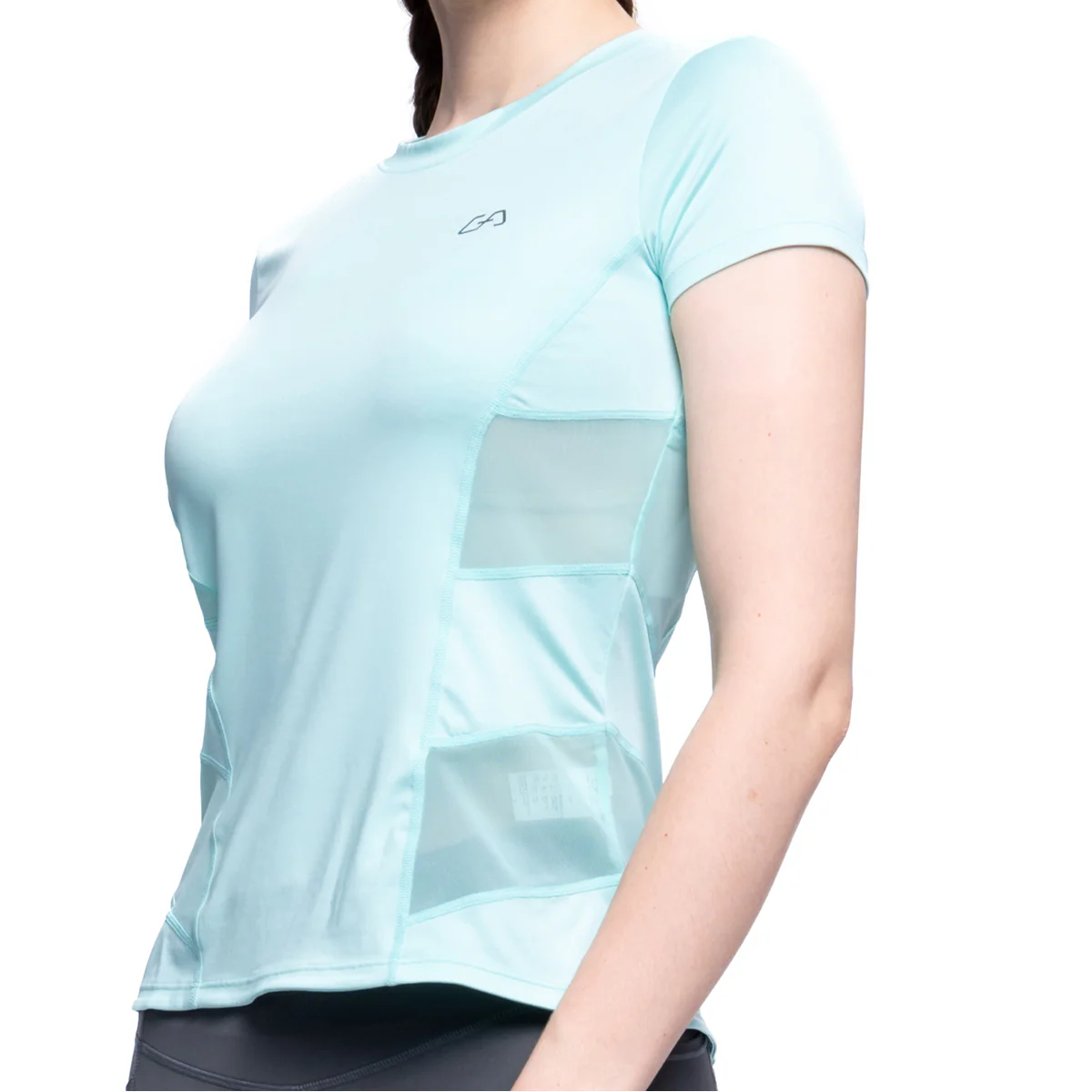 Activewear Mesh Blocking Sport Shirt for Women - Image 17