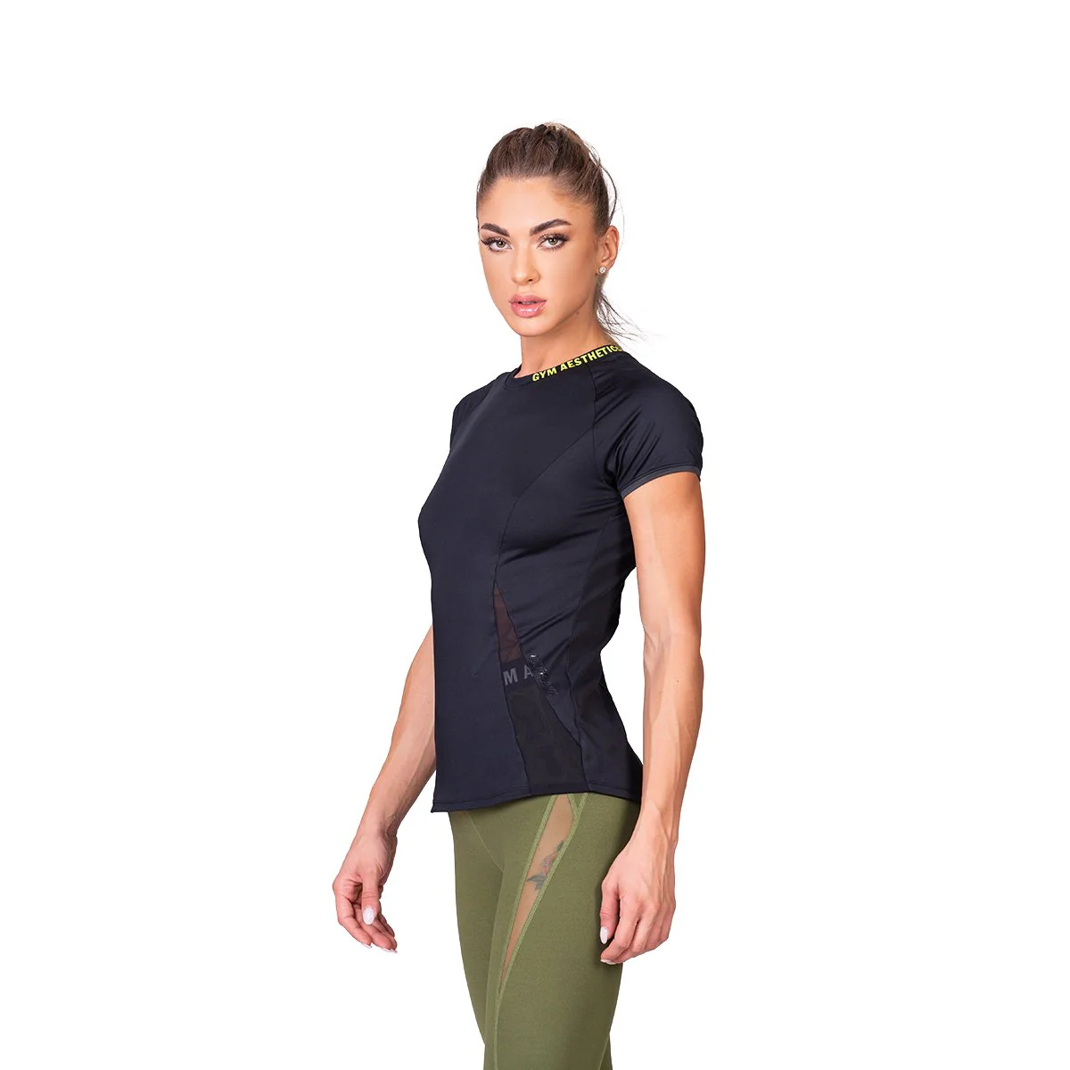 Activewear Mesh Blocking Sport Shirt for Women - Image 11