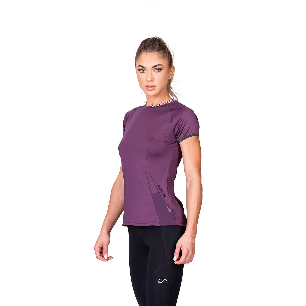 Activewear Mesh Blocking Sport Shirt for Women - Image 17