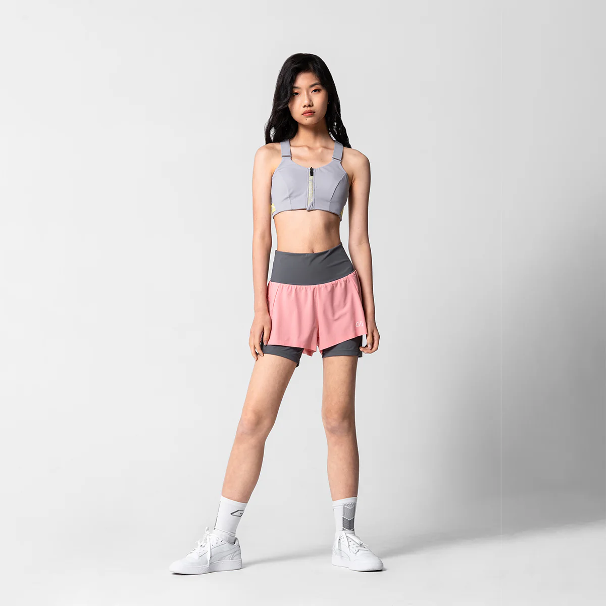 Activewear 2in1 Color Block Running Shorts for Women - Image 22
