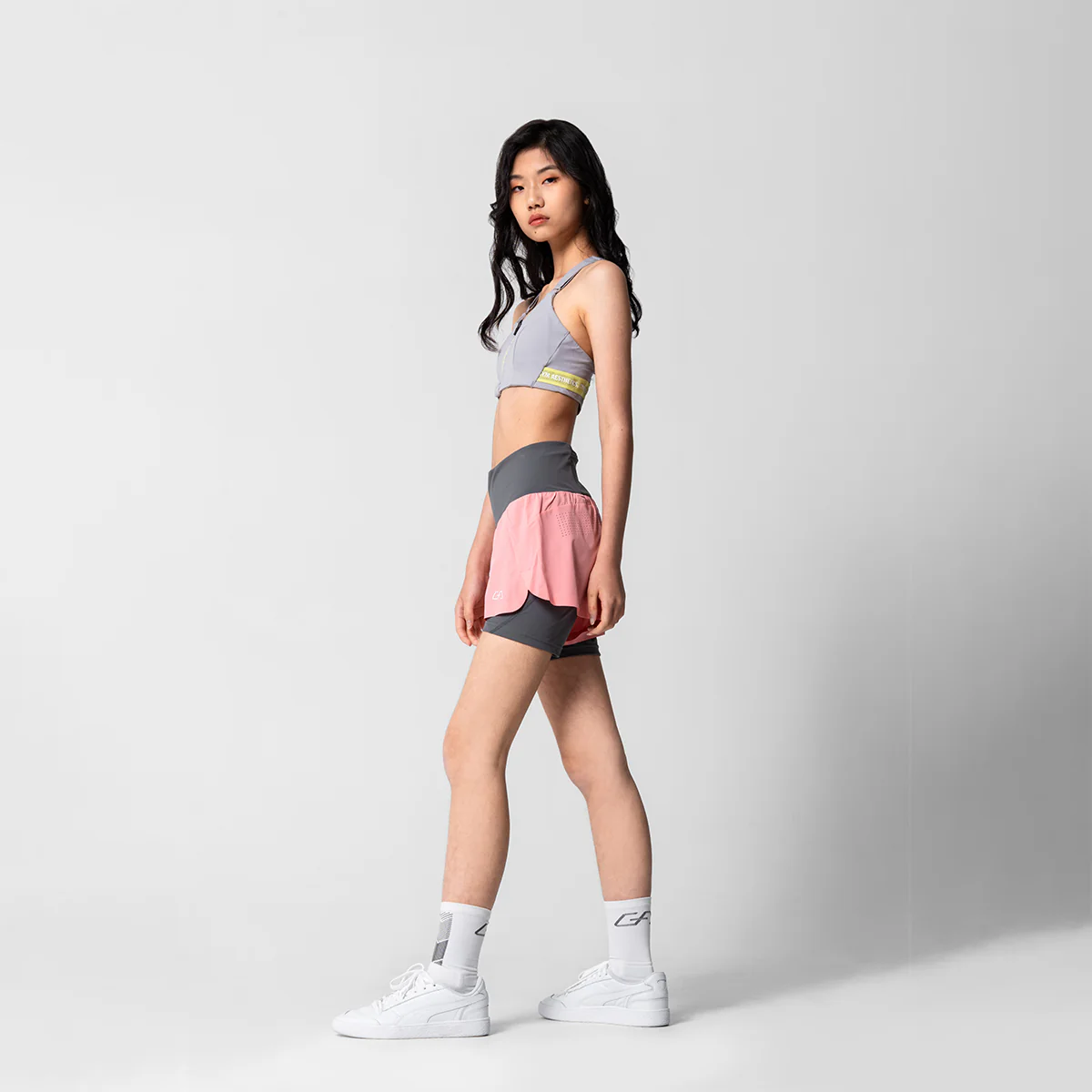 Activewear 2in1 Color Block Running Shorts for Women - Image 23