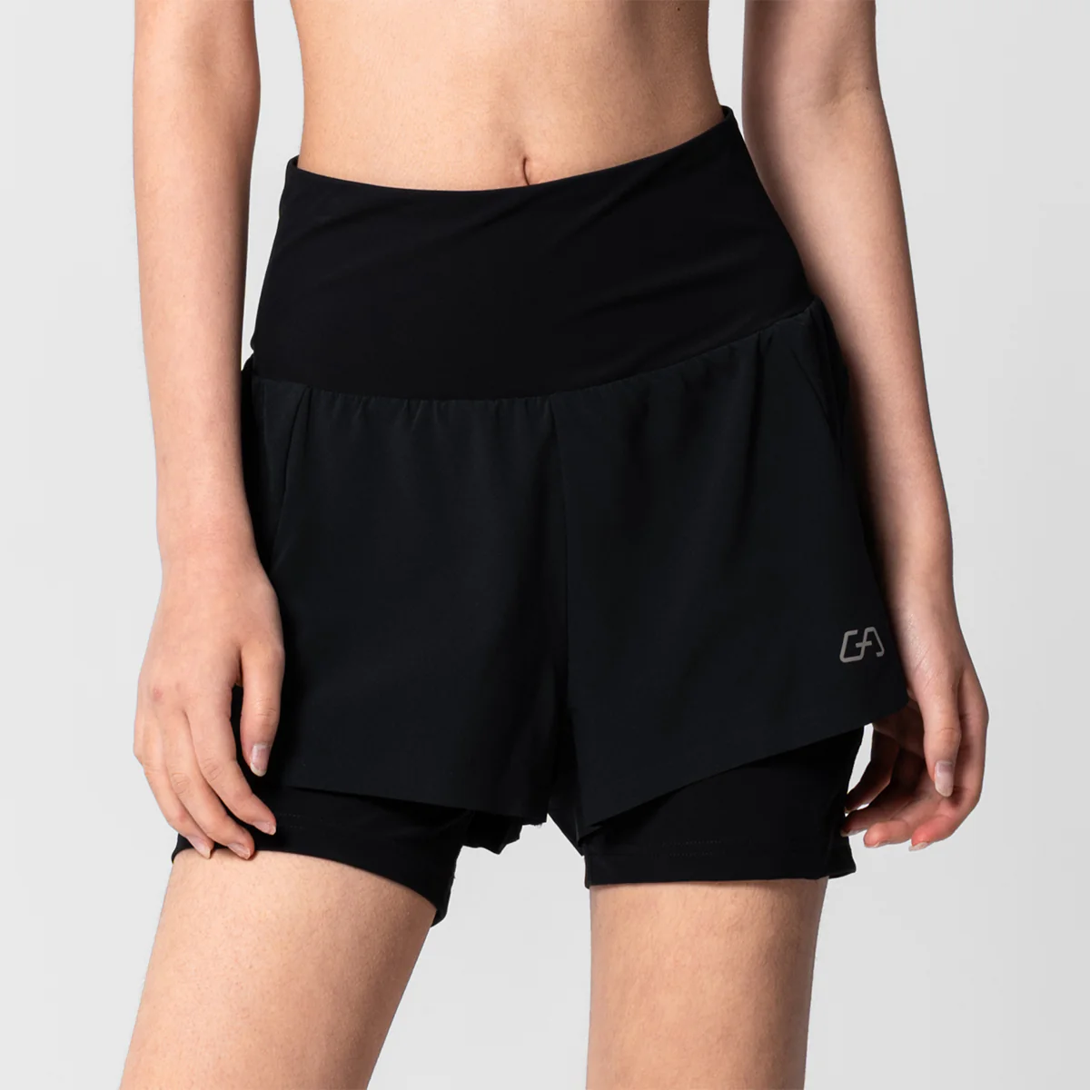 Activewear 2in1 Color Block Running Shorts for Women - Image 31