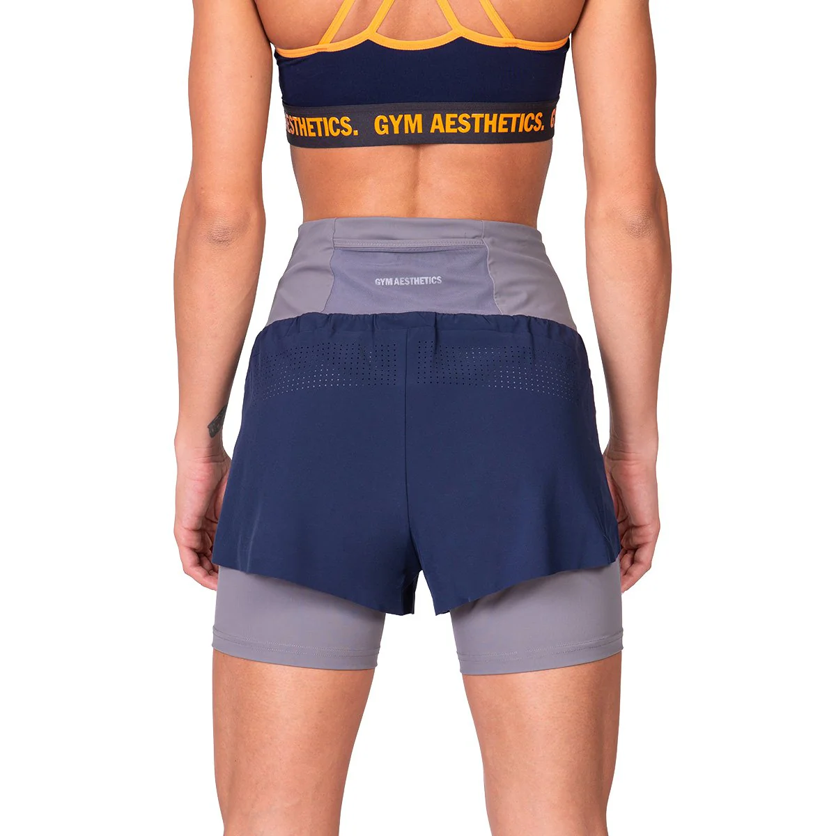 Activewear 2in1 Color Block Running Shorts for Women - Image 49
