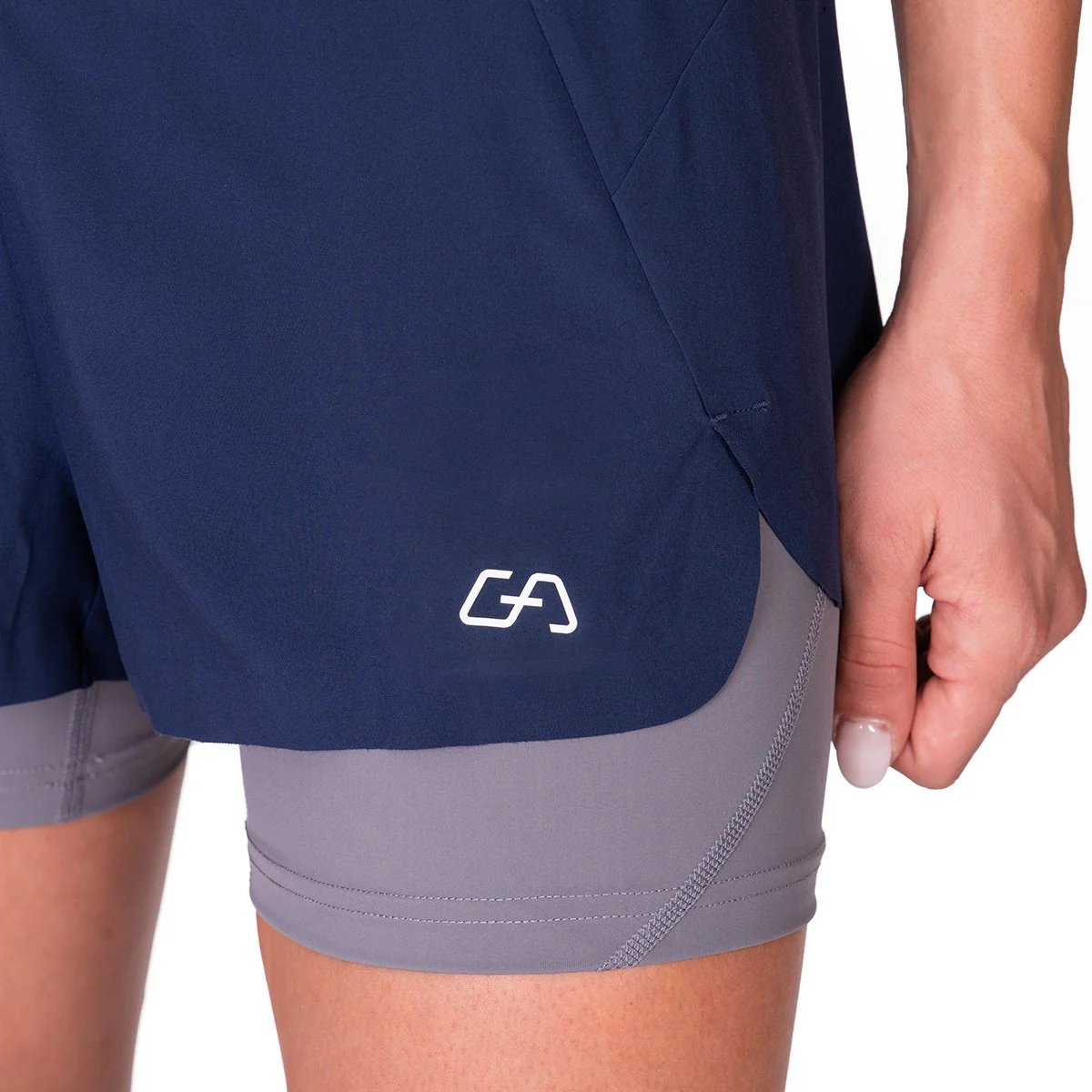 Activewear 2in1 Color Block Running Shorts for Women - Image 51