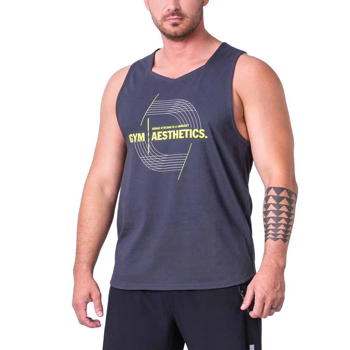 Essential Coolever Cotton Touch Gym Stringer for Men - Image 8