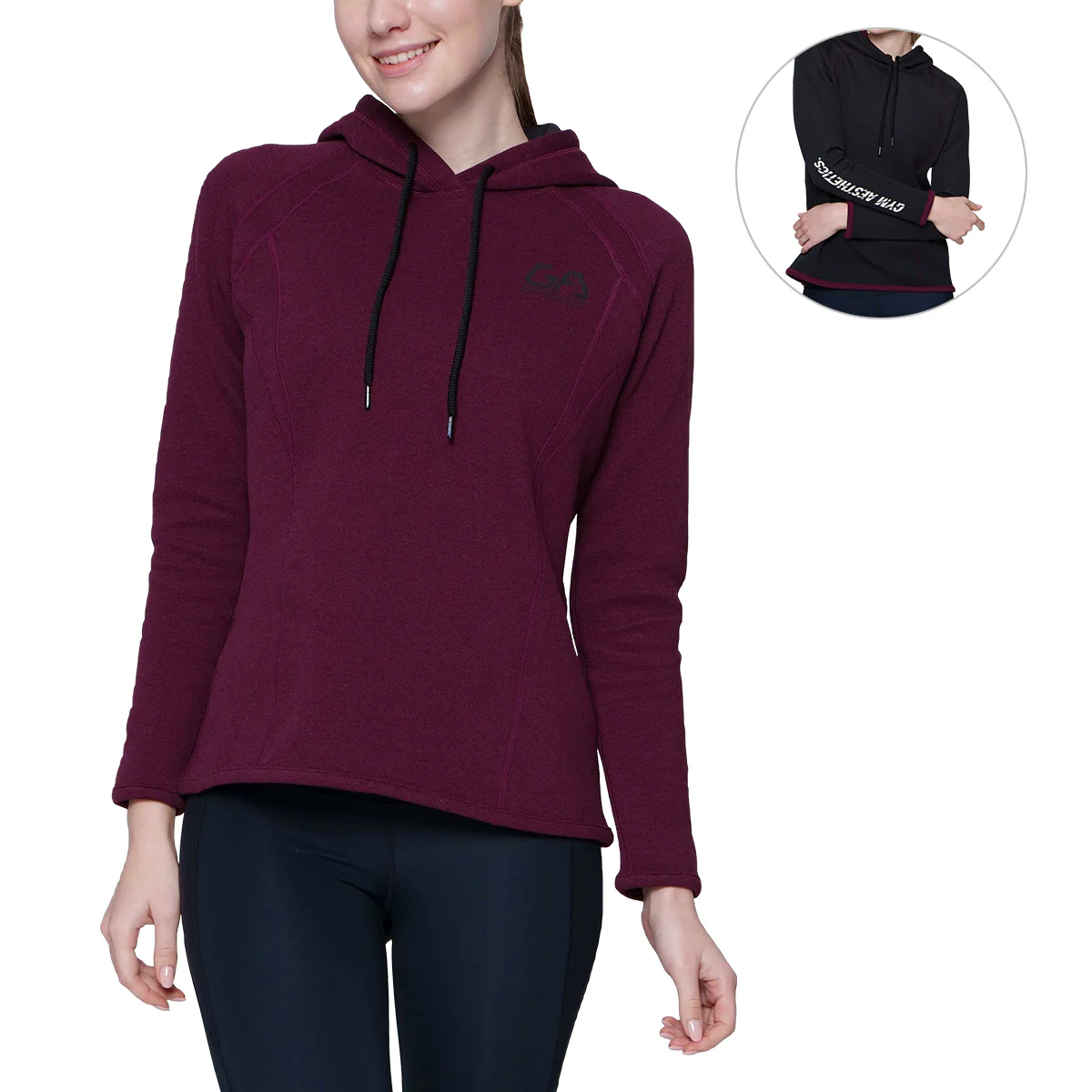 Athleisure Reversible Hoodies Pique for Women - Image 13