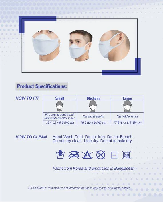 HiQPRO Reusable Mask Powered by airDefender Patented Antimicrobial Technology with printing - Image 5