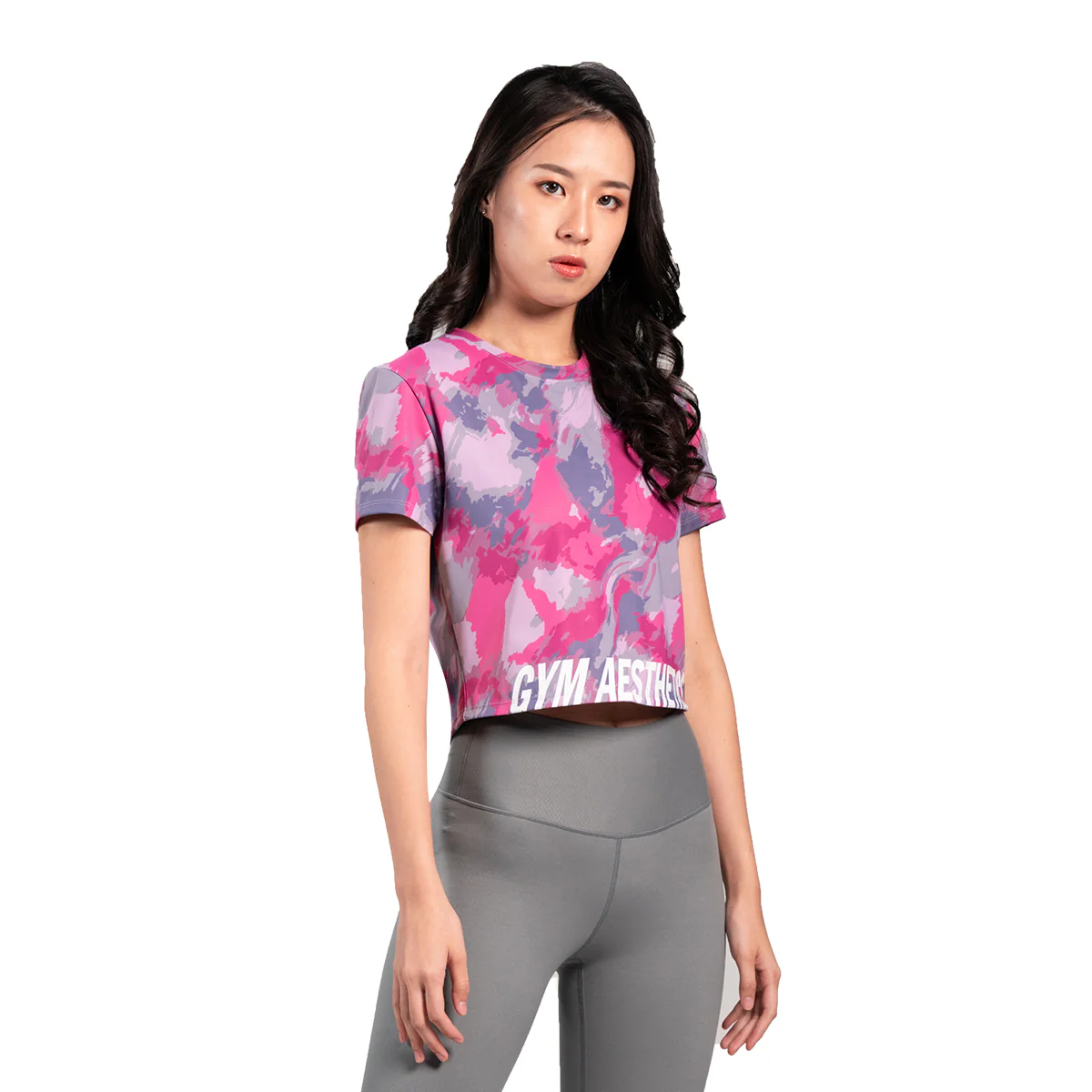 Activewear Cropped Printed Fashion T Shirt for Women - Image 3