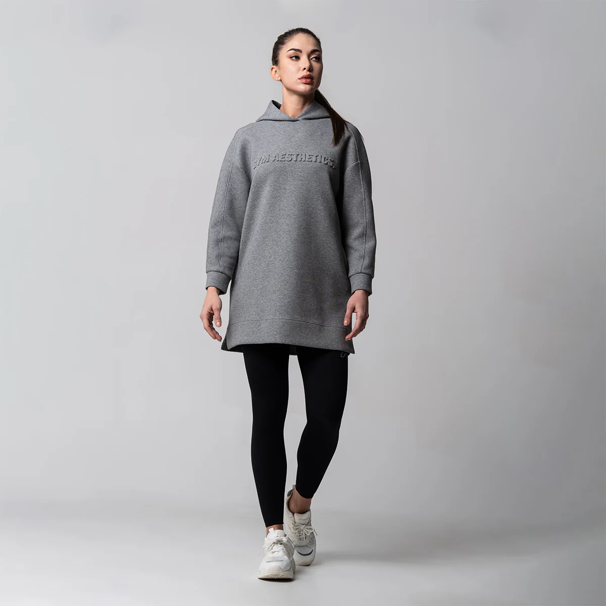 Oversize Everyday Wears Embossed print Hoodies Tunic for Women - Image 10