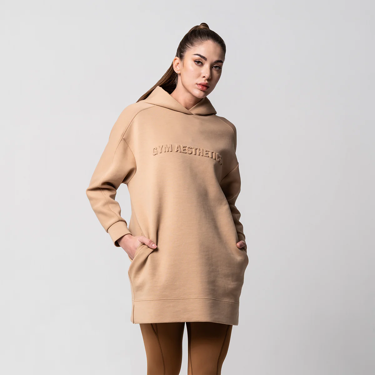 Oversize Everyday Wears Embossed print Hoodies Tunic for Women - Image 5
