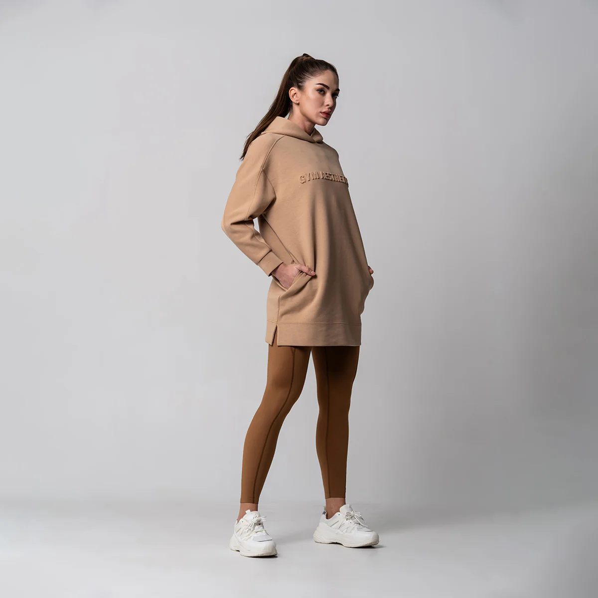 Oversize Everyday Wears Embossed print Hoodies Tunic for Women - Image 7