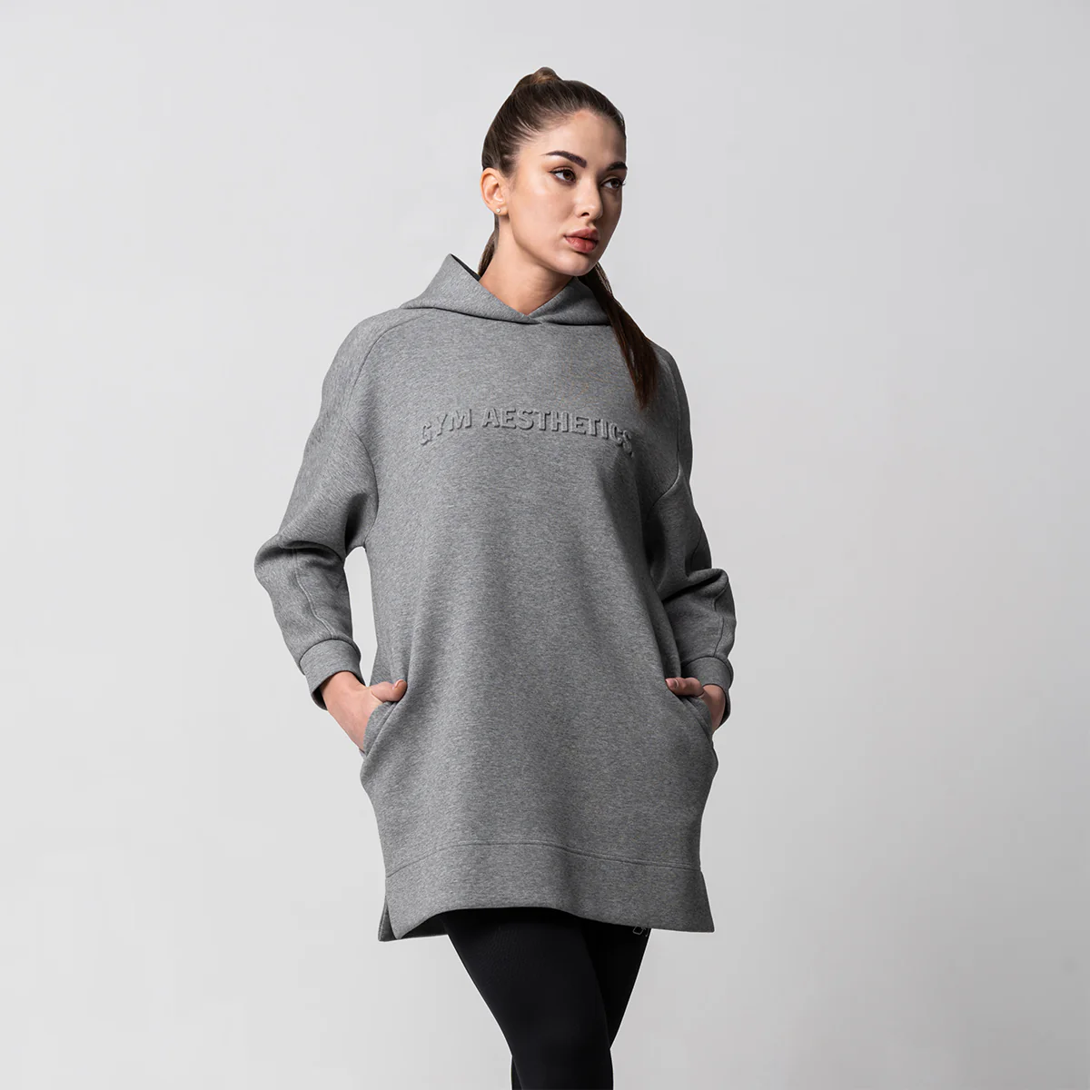 Oversize Everyday Wears Embossed print Hoodies Tunic for Women - Image 9