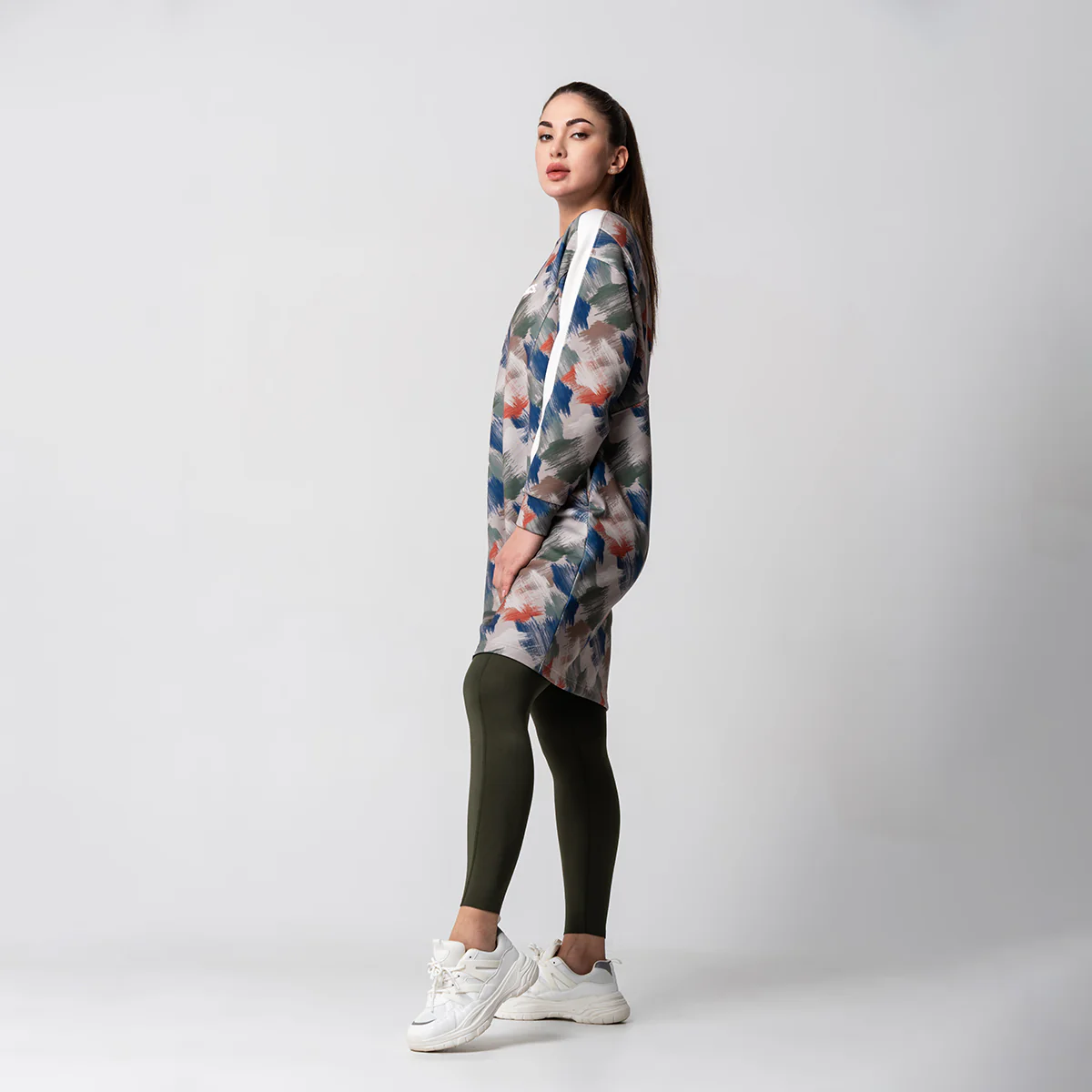 Oversize Everyday Wears Pattern Sweatshirt Tunic for Women - Image 3