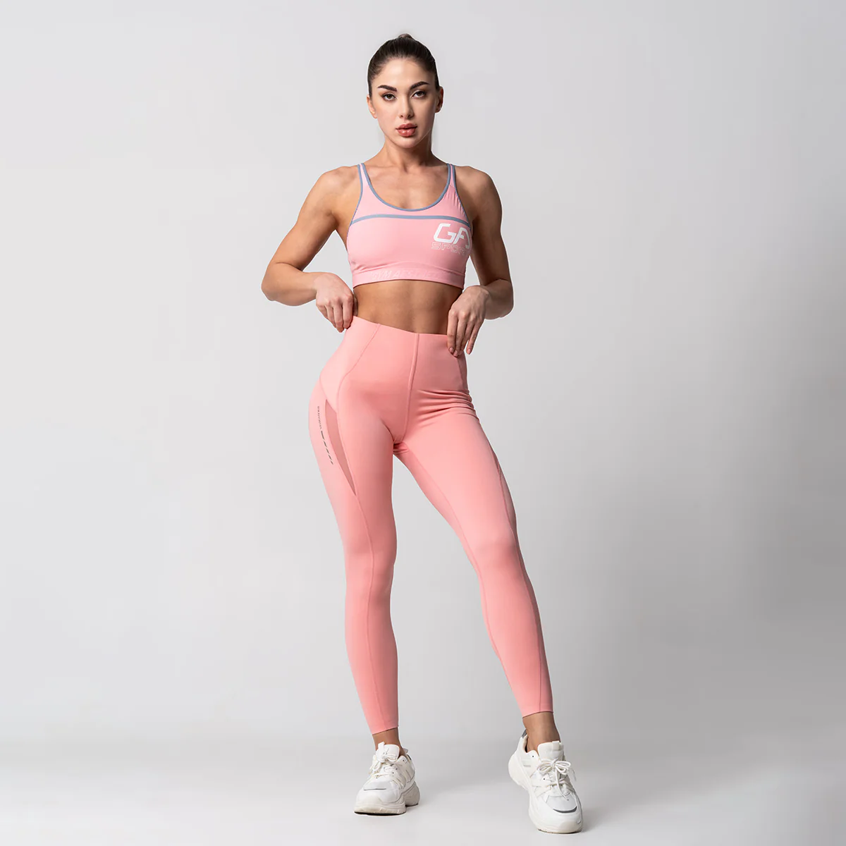Tummy control Training Mesh Blocking Leggings for Women - Image 23