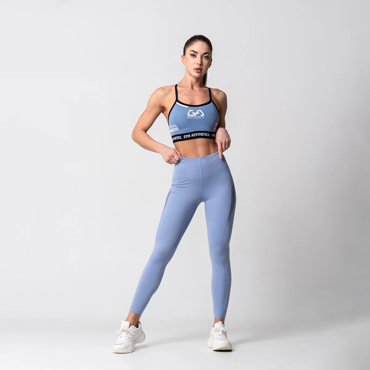 Tummy control Training Mesh Blocking Leggings for Women - Image 9