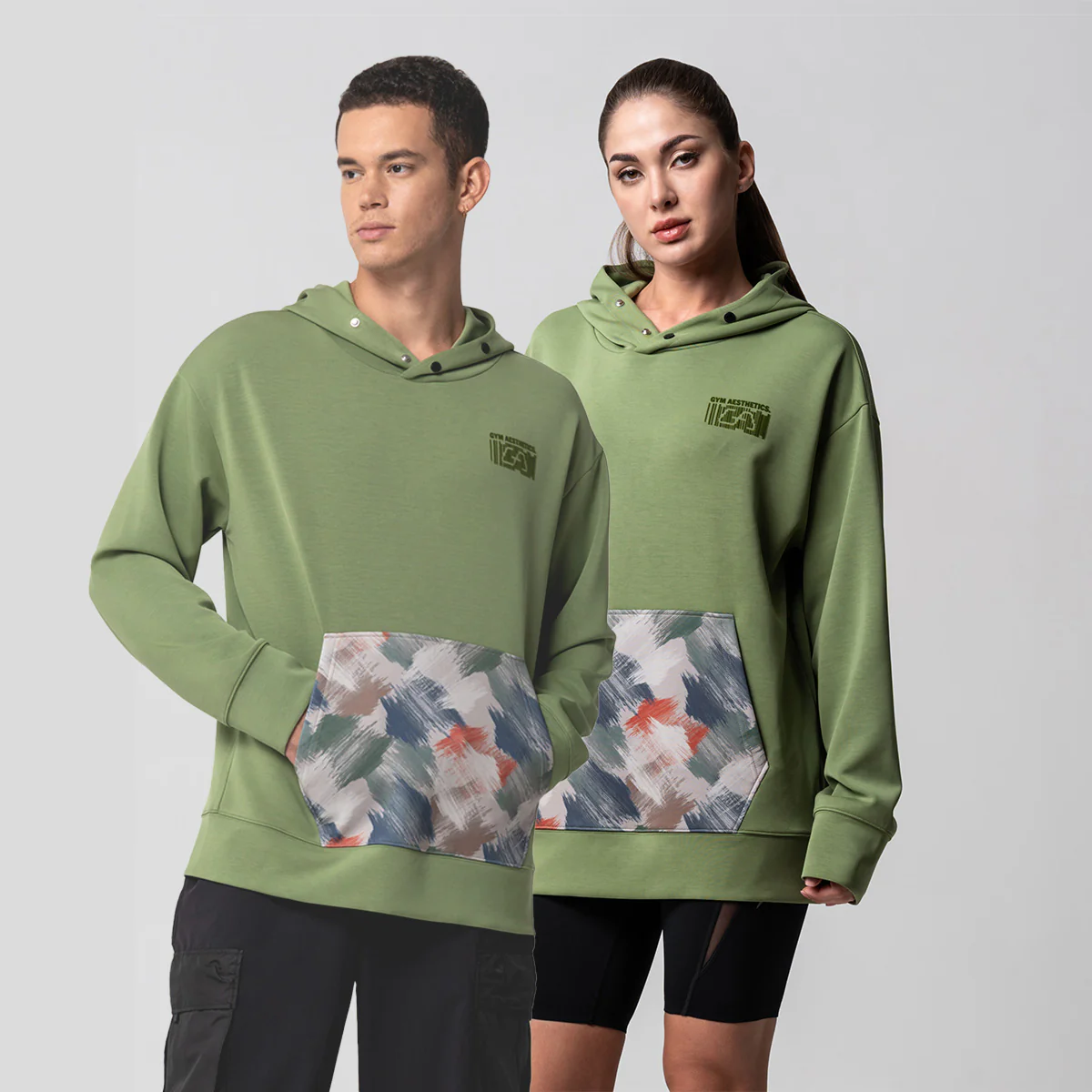 Oversize Everyday Wears flocking print Hoodies Pattern pocket for Unisex - Image 8