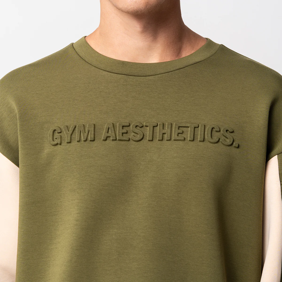 Oversize Everyday Wears Embossed print Sweatshirt Color Blocking for Men - Image 11