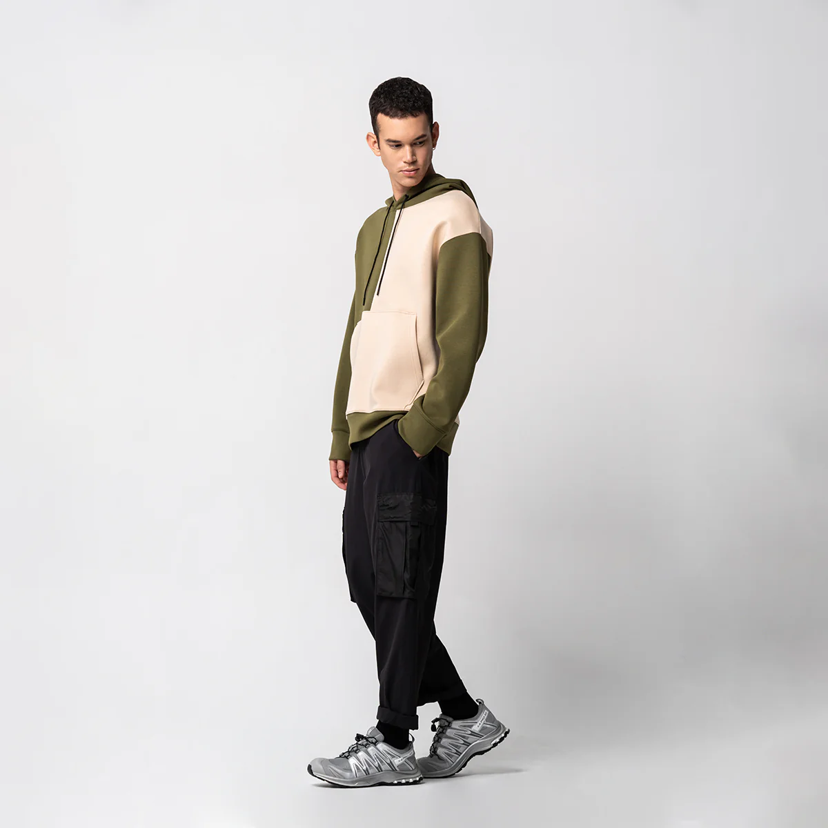 Oversize Everyday Wears Color Blocking Hoodies for Men - Image 9