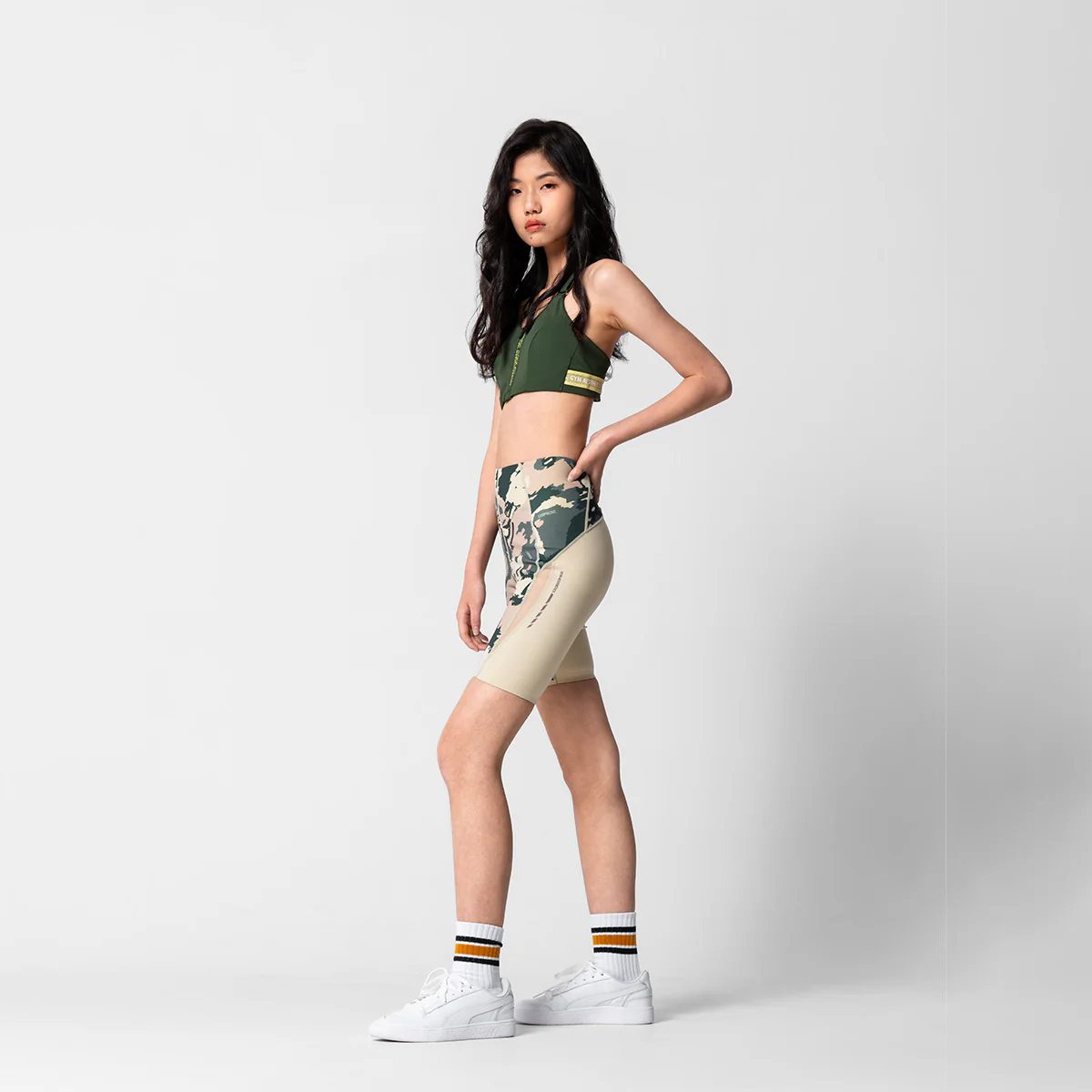 Pattern Activewear Mesh Blocking Tight shorts for Women - Image 3