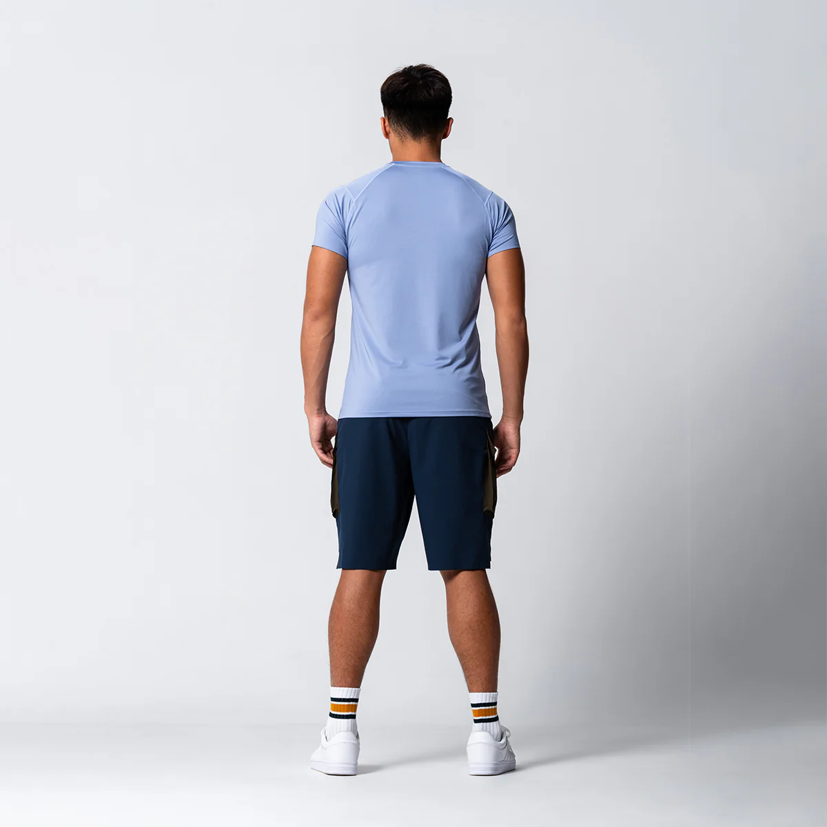 Color Blocking Functional Cargo 9 inch Running Shorts for Men - Image 28