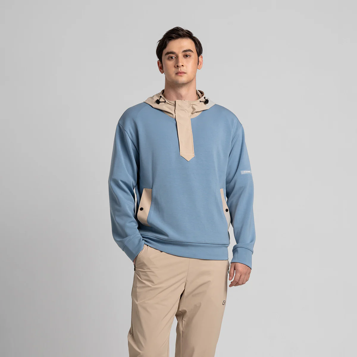 Fabric Blocking Athleisure Trendy Hoodies for Men - Image 12