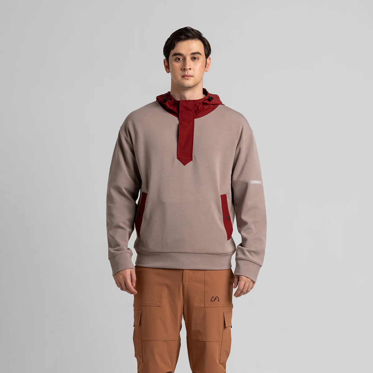 Fabric Blocking Athleisure Trendy Hoodies for Men - Image 18