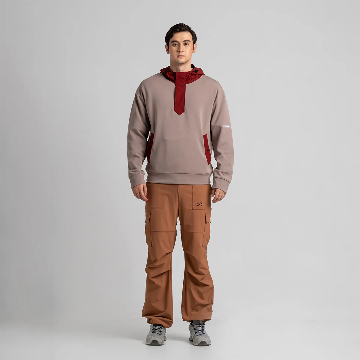 Fabric Blocking Athleisure Trendy Hoodies for Men - Image 19