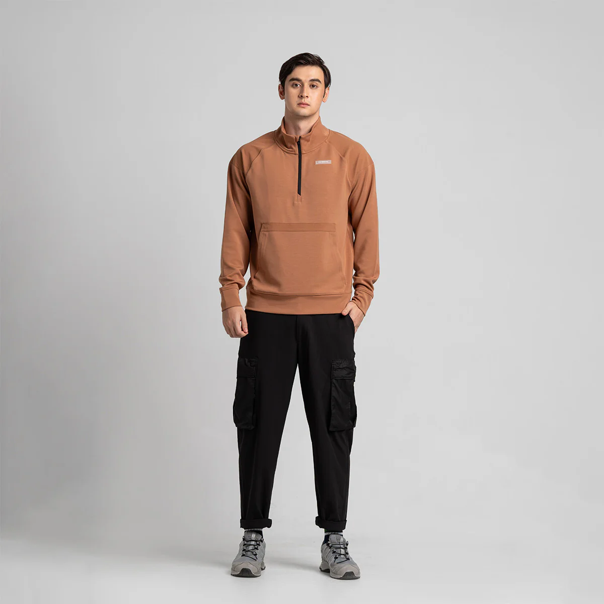 Half Zip Athleisure Trendy Hoodies for Men - Image 14
