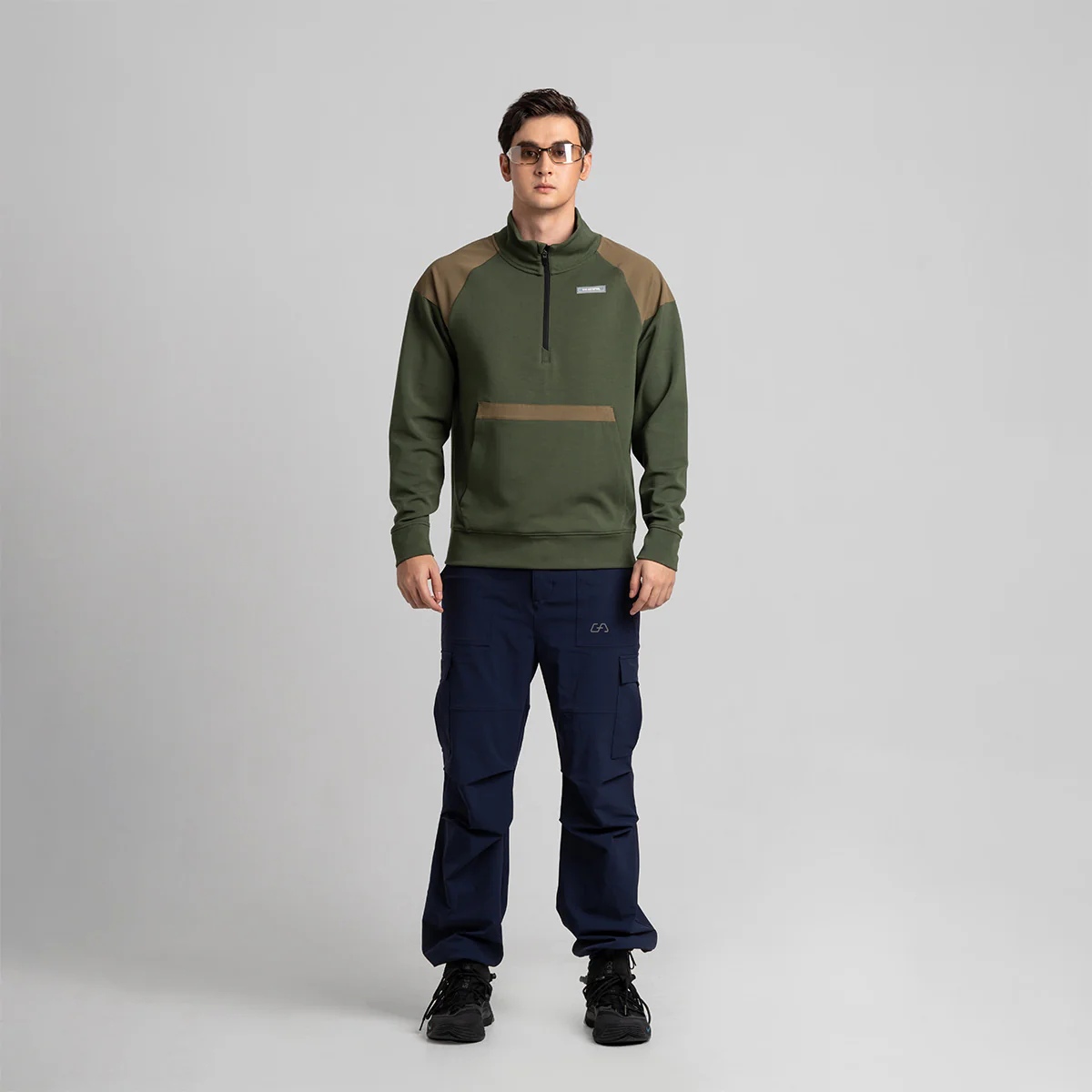 Half Zip Athleisure Trendy Hoodies for Men - Image 8